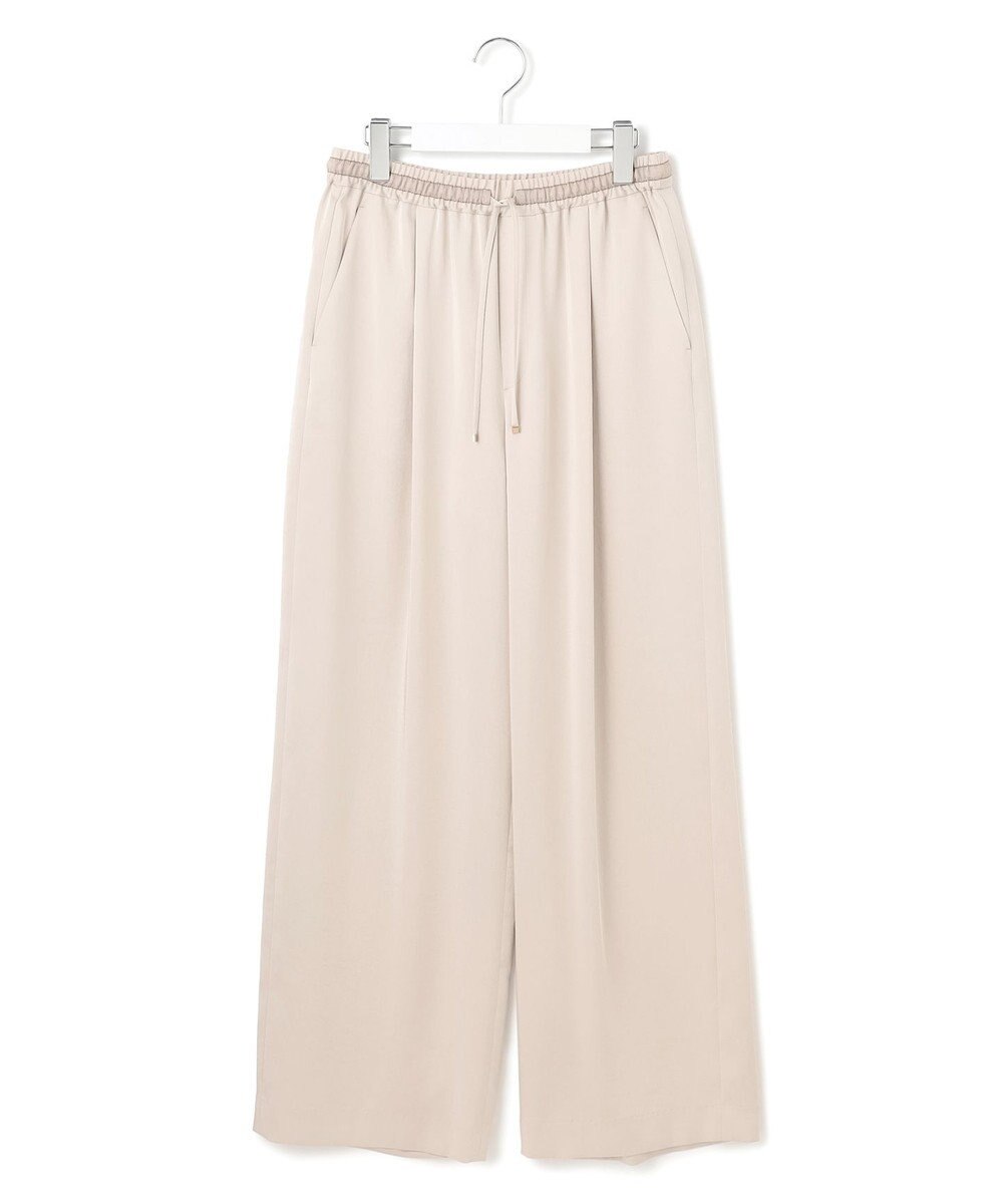 23区 【Oggi9月号掲載/撥水加工】スムースサテン タック ワイド パンツ 