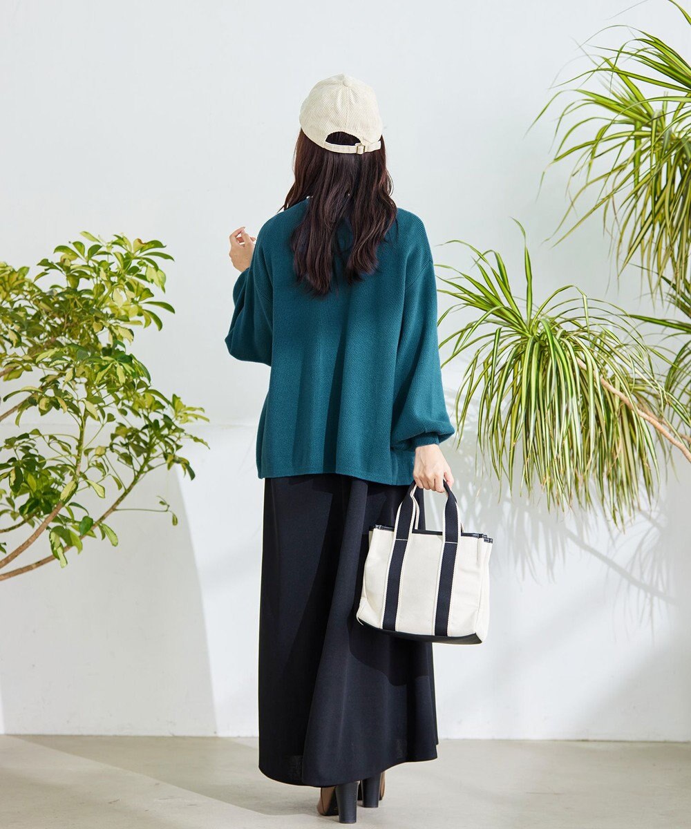 Tiaclasse 【洗える】パール付きパフスリーブカーディガン 