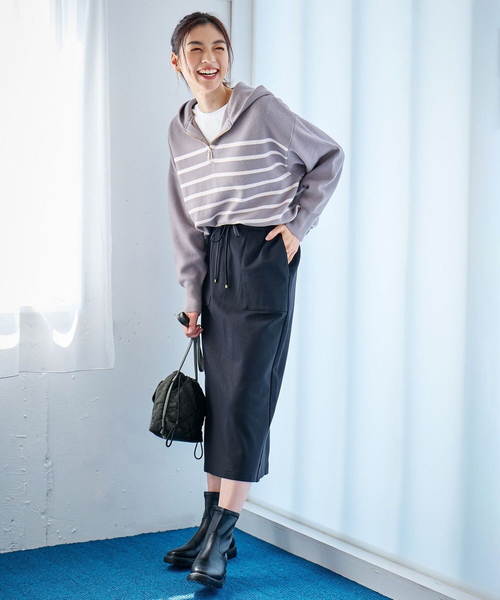 ANY L 【WEB限定/洗濯機可能/ウエストゴム/ストレッチ/吸湿発熱】エニィーヒートスカート 