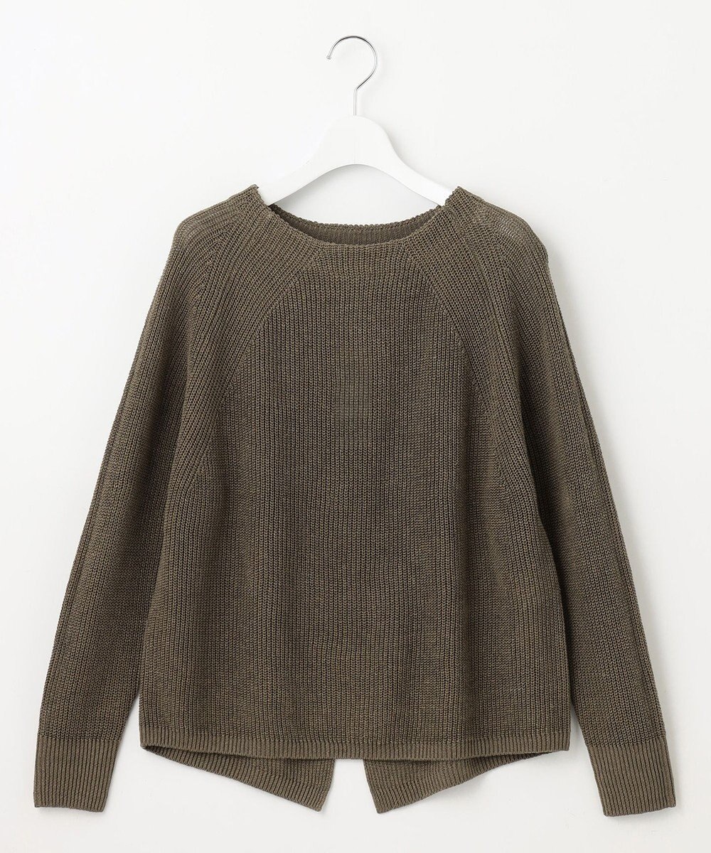 自由区 L 【カタログ掲載・WEB限定カラーあり・洗える】リネンミドルゲージボートネック ニット 