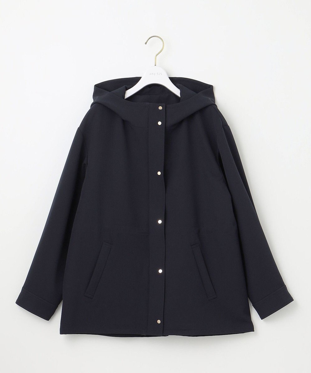 ANY SIS S 【撥水・UVカット・洗える】フーデットハーフ コート 