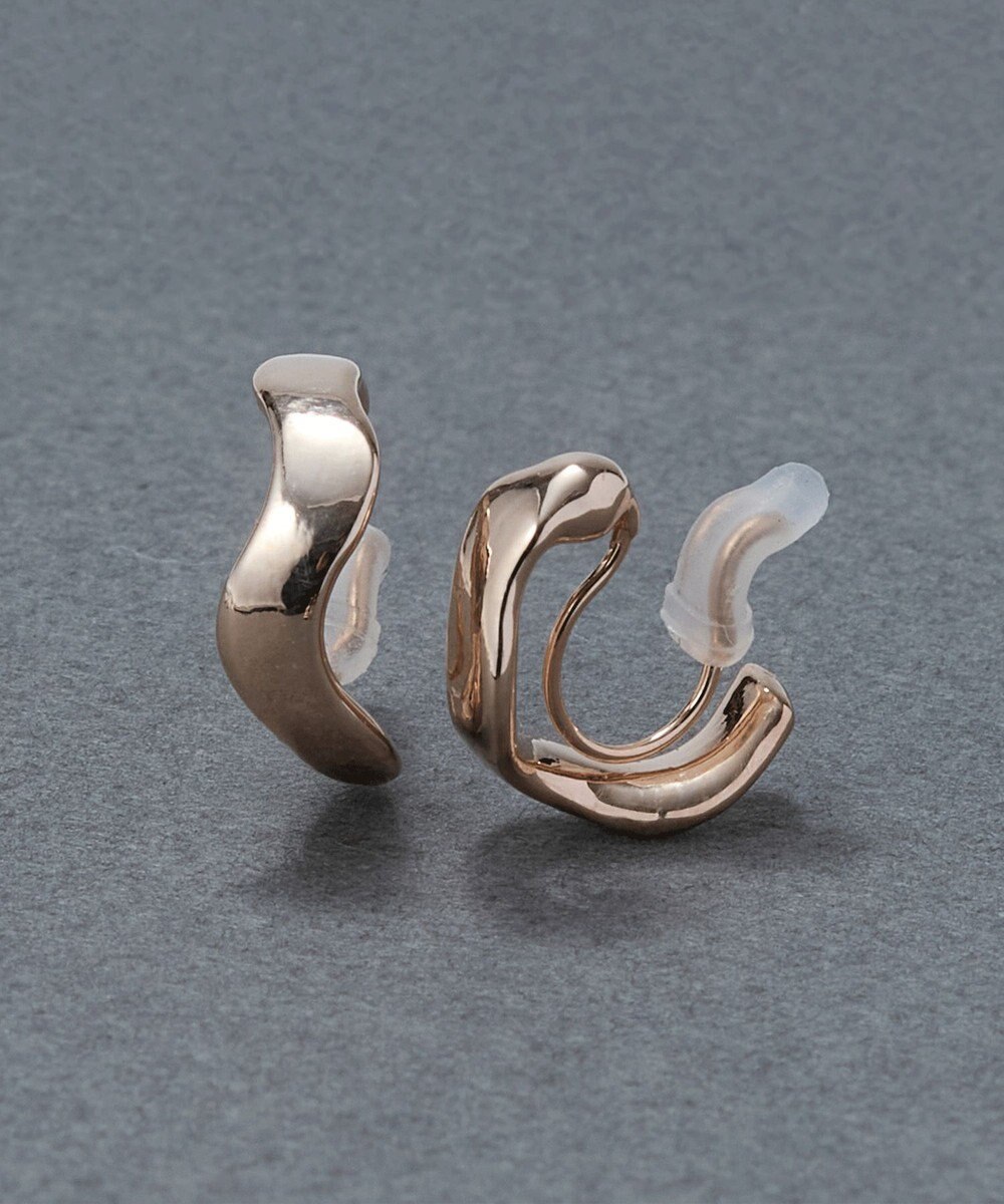 Phoebe 〈痛くないシリーズ/金属アレルギー対応〉リップルフープライトフィットイヤリング フープイヤリング/シンプル/変形 