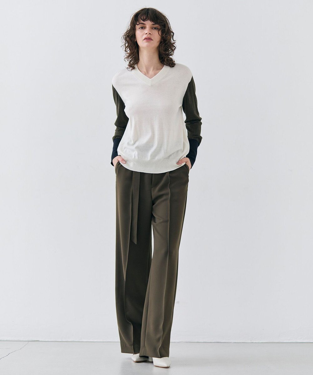 BEIGE， 【洗える・Precious 4月号掲載】JASMINE / ベルト付きワイドストレートパンツ 