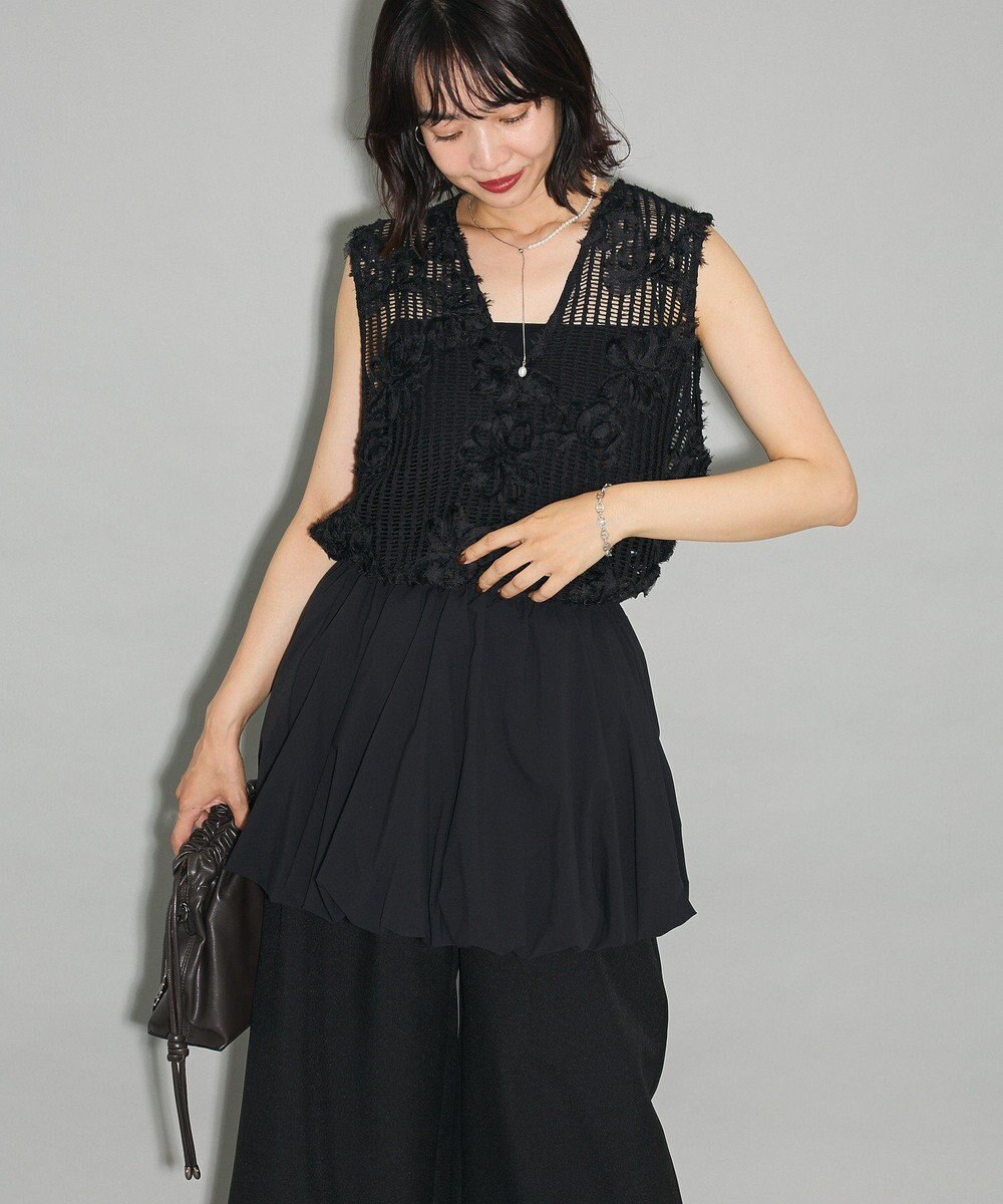 Green Parks テープ刺繍レースベスト 