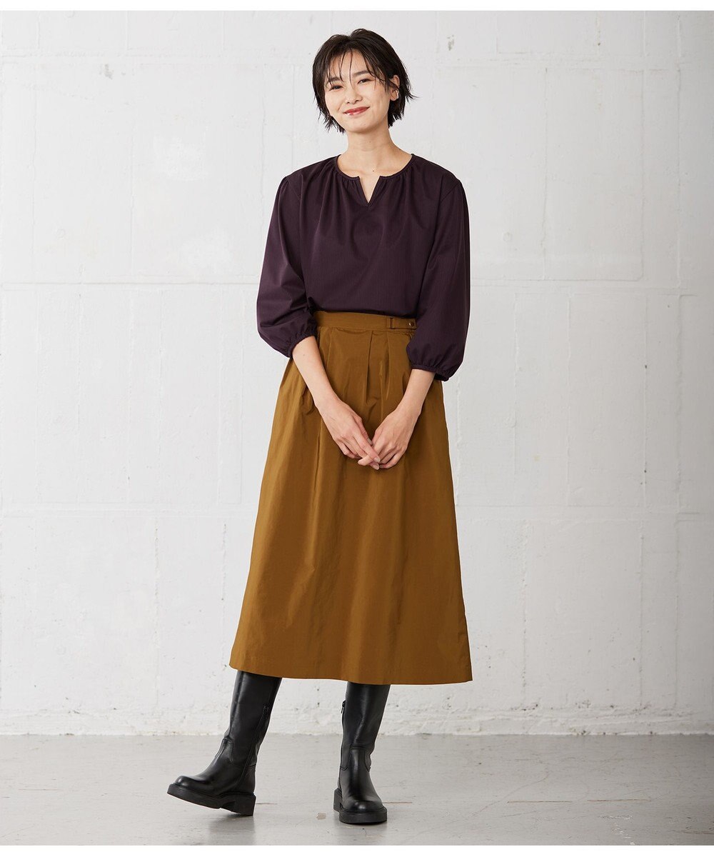 J.PRESS LADIES 【WEB限定カラーあり・洗える・イージーケア】 アーネストストライプ スリットネック カットソー 