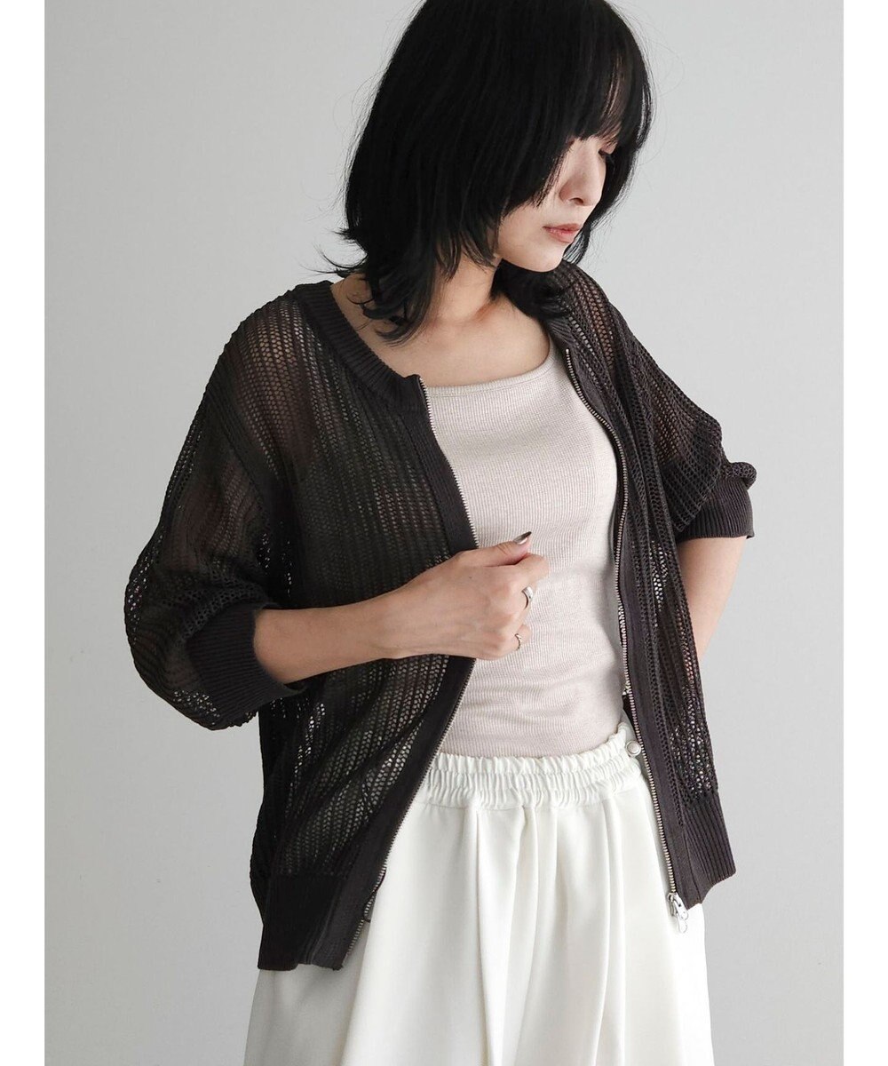 Green Parks Ｚｉｐ付メッシュカーディガン 