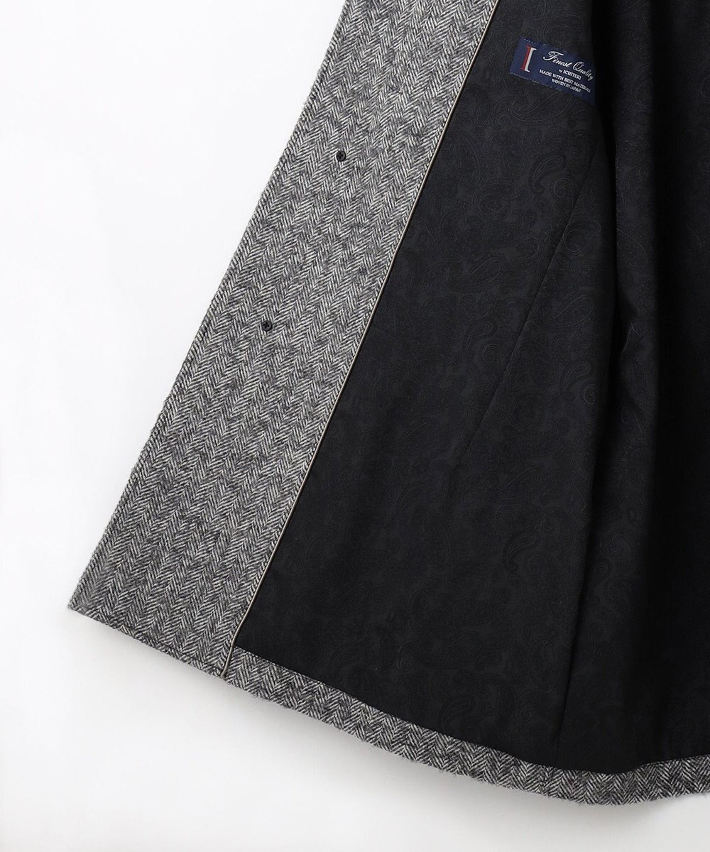 JOSEPH ABBOUD 【軽量/JAPANファブリック】アルパカヘリンボン ステンカラー コート 