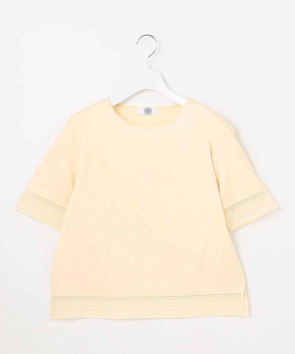 J.PRESS LADIES 【洗える】スムースジャージー レース カットソー 