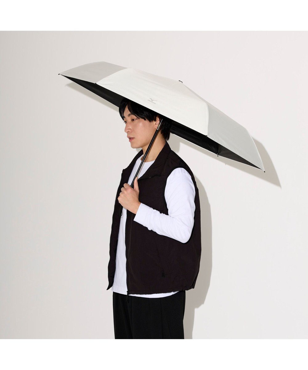 MOONBAT 【WEB限定】MIZUNO  (ミズノ) 無地 ロゴ 日傘 折りたたみ傘 自動開閉 1プッシュ パラソル 晴雨兼用  軽量 一級遮光 遮熱効果 遮光率100% UV遮蔽100% 
