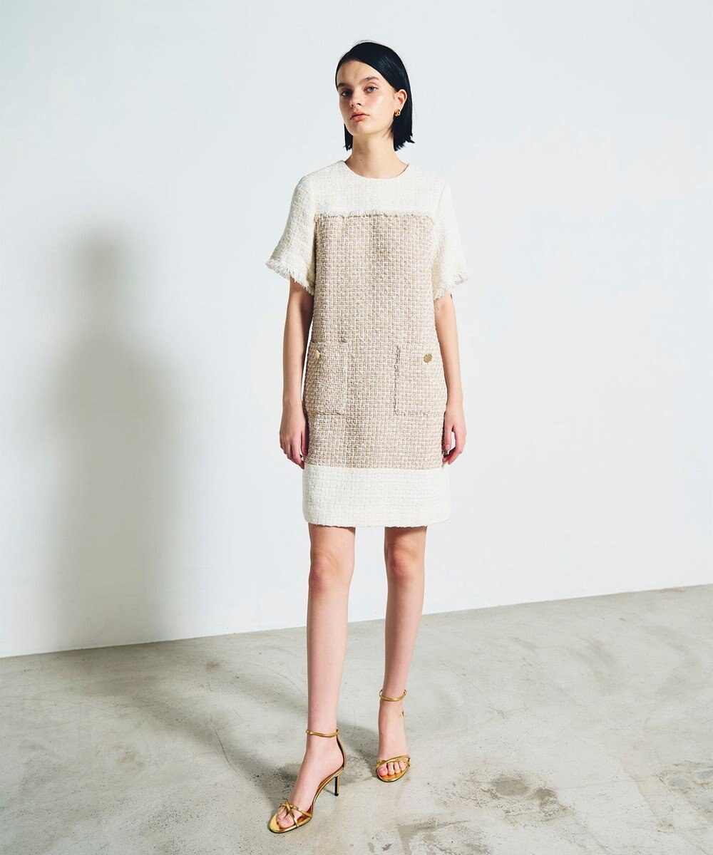 GRACE CONTINENTAL ツイードコンビミニワンピース 