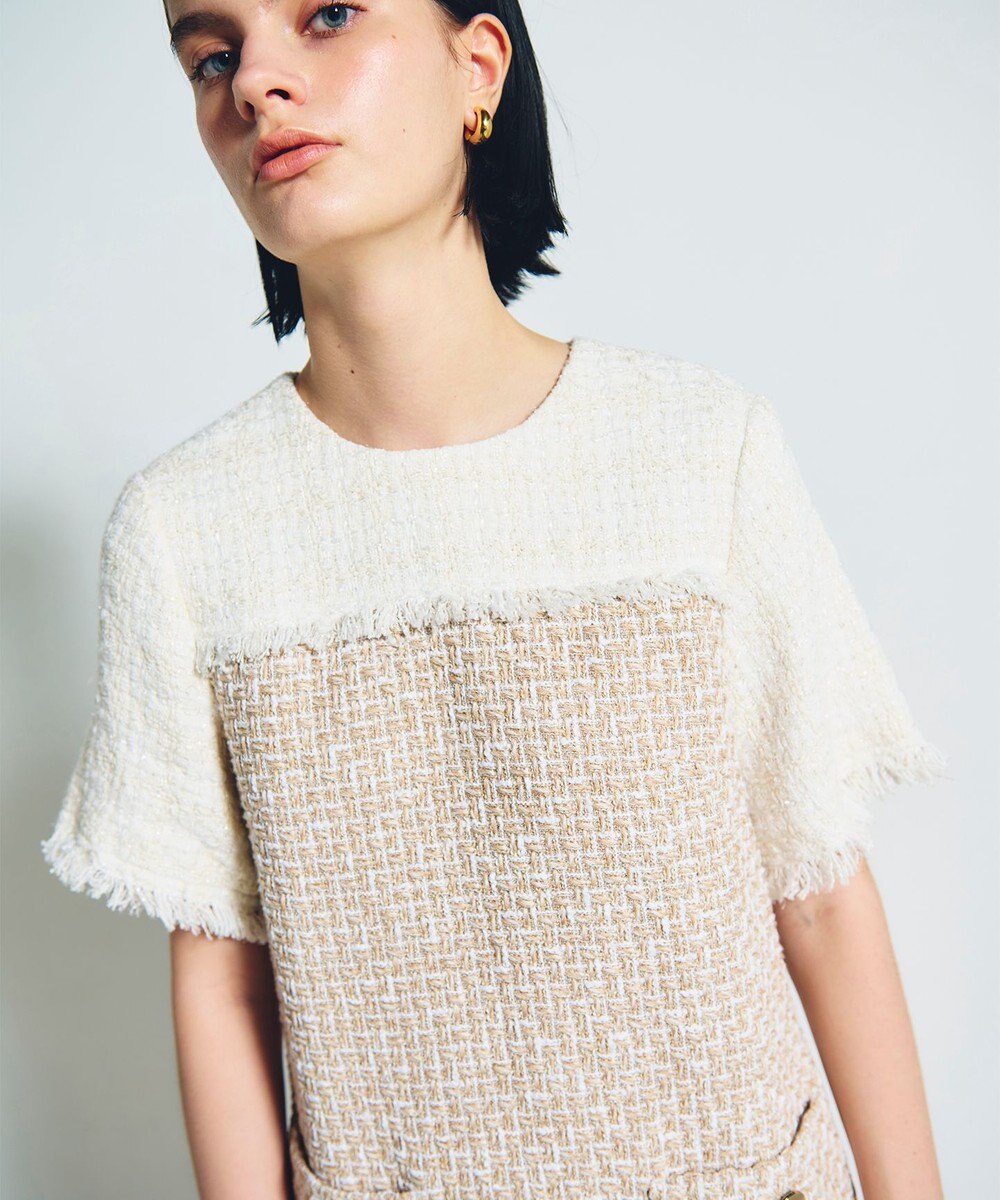 GRACE CONTINENTAL ツイードコンビミニワンピース 