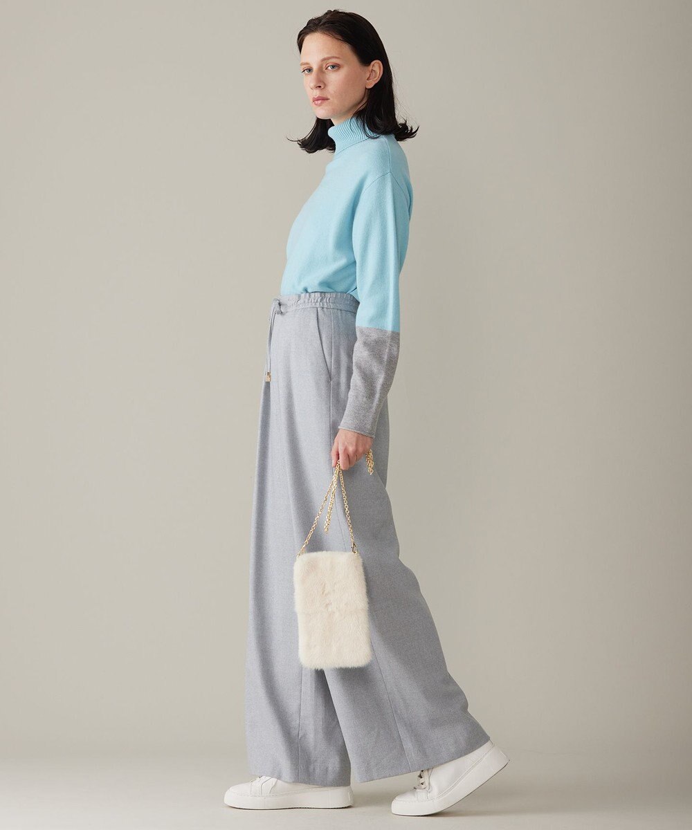 自由区 【洗える】セミウーステッドウールタートルネック ニット 