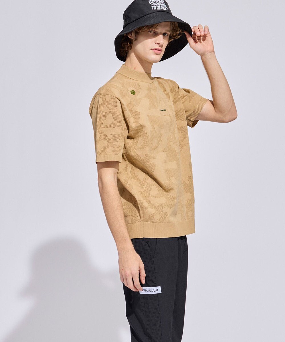 PW CIRCULUS 【MEN】ＤＯＶＥモチーフ ニットモックネック ゴルフ 
