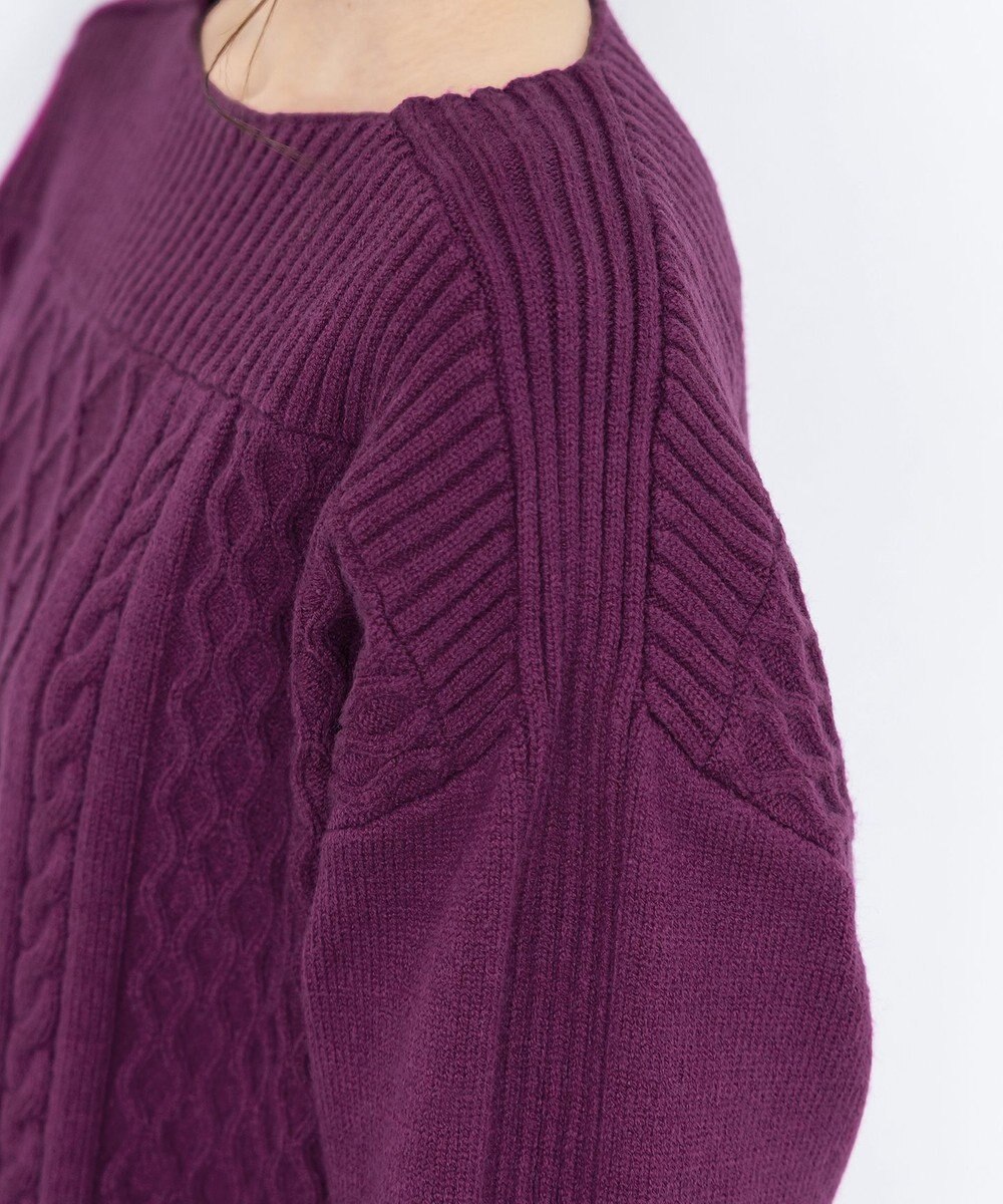 Tiaclasse 【洗える】ケーブル編みドルマンニットトップス 