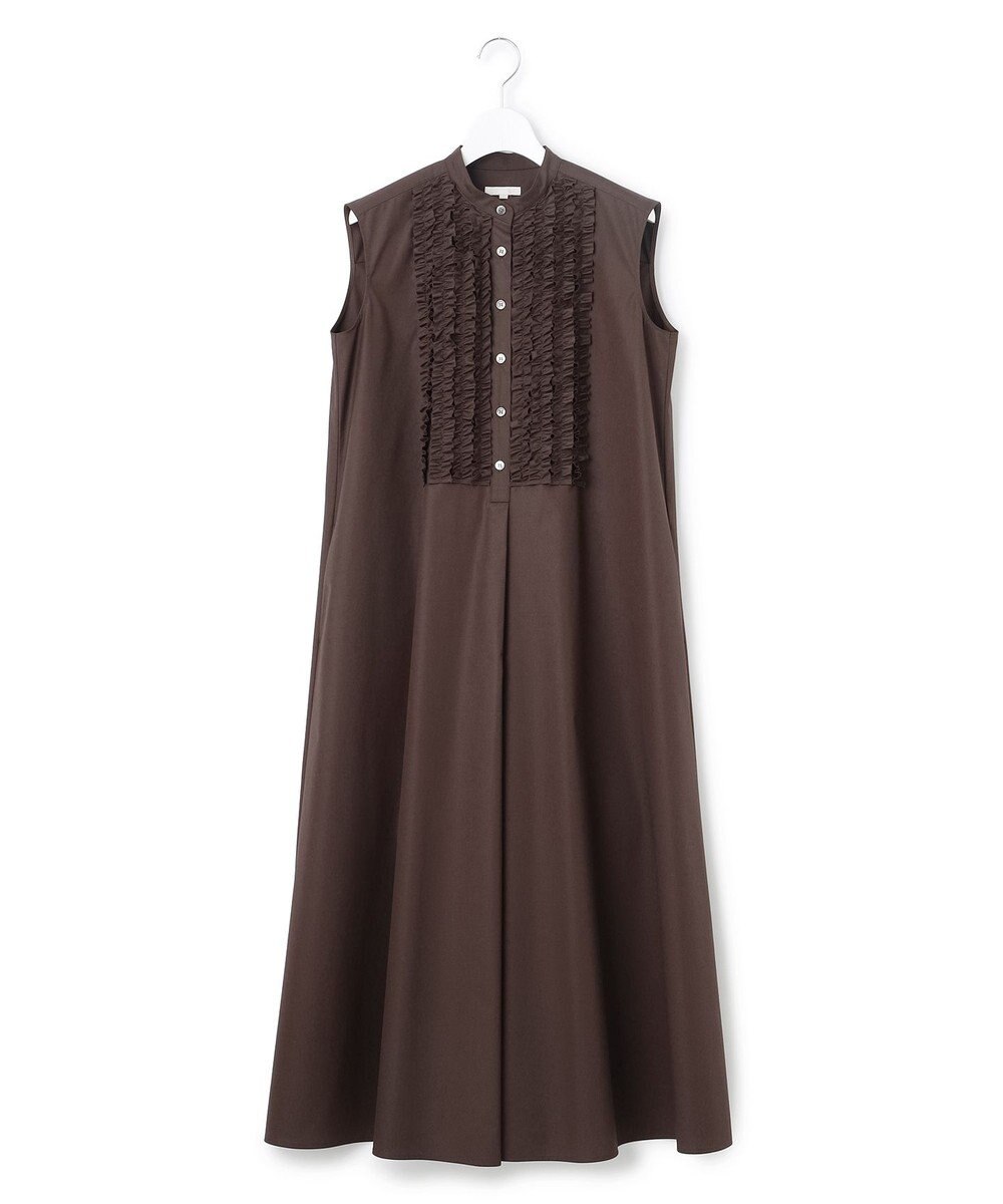 23区 【R(アール)】ルミナスコットン フロントフリル ワンピース 