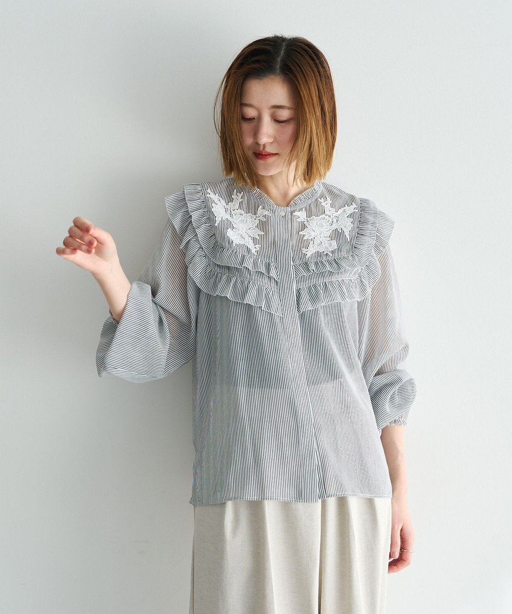 YECCA VECCA ラッフルレースブラウス 