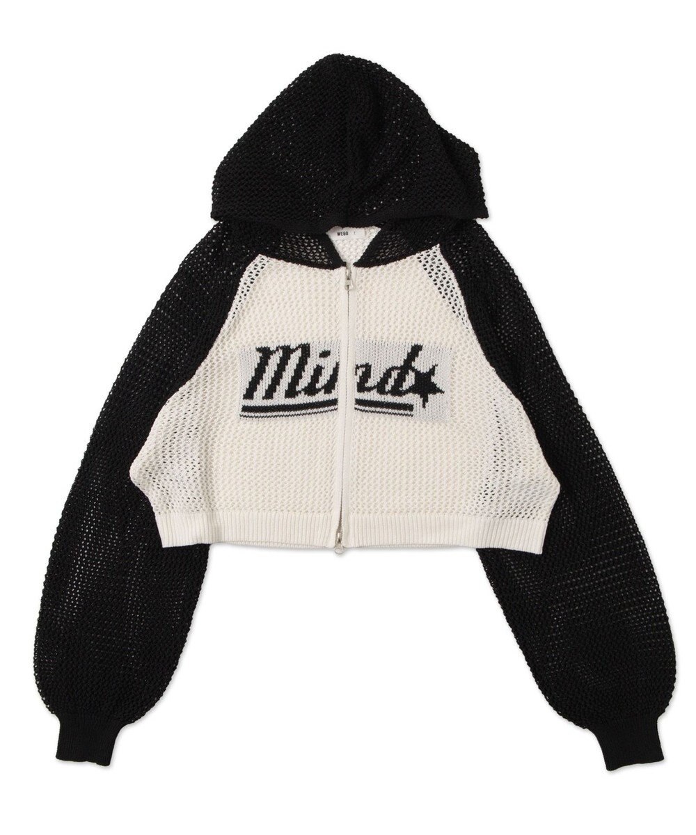 WEGO メッシュラグランニットパーカー 