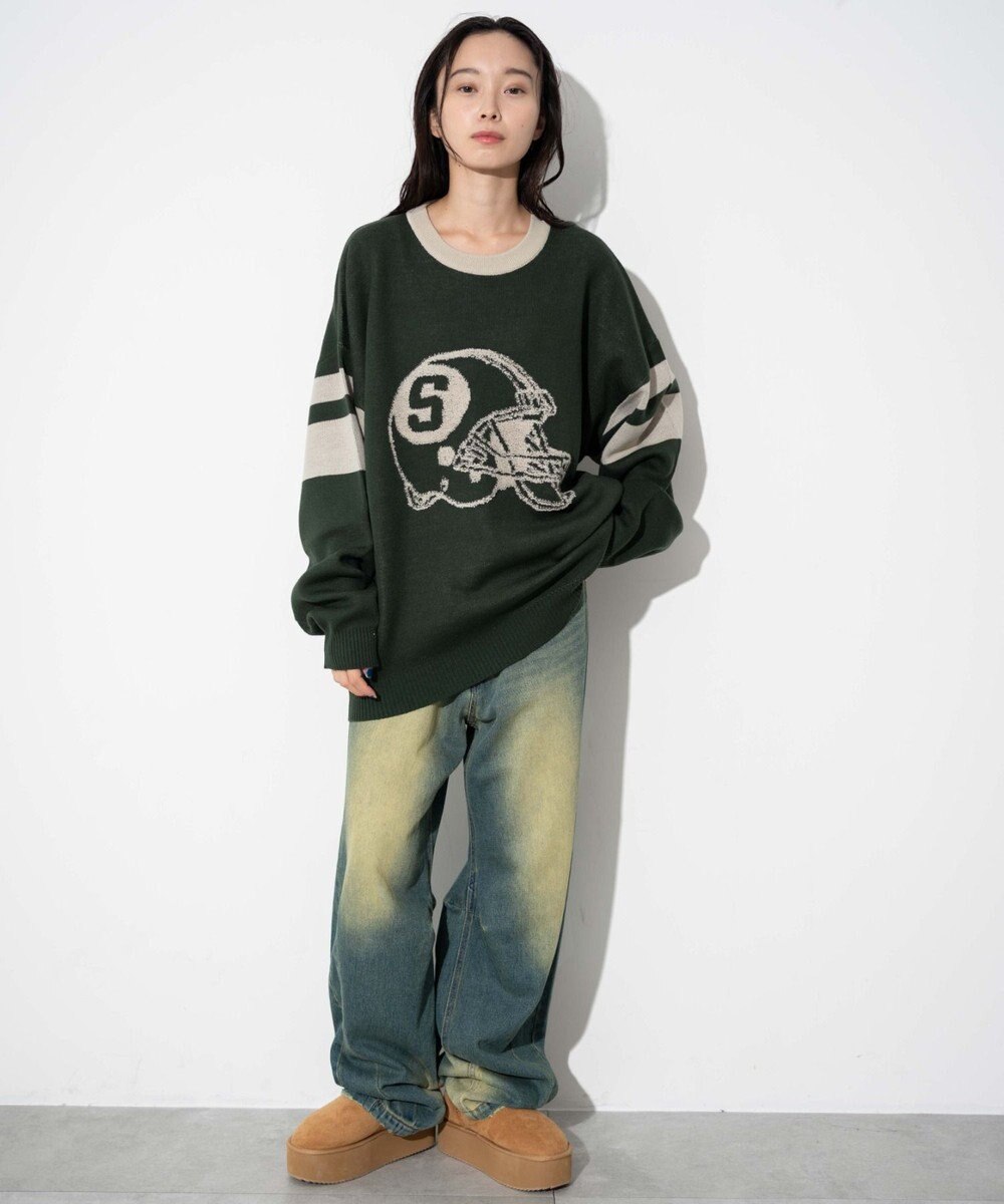 WEGO 【ユニセックス着用ITEM】ジャガードスリーブラインプルオーバー 