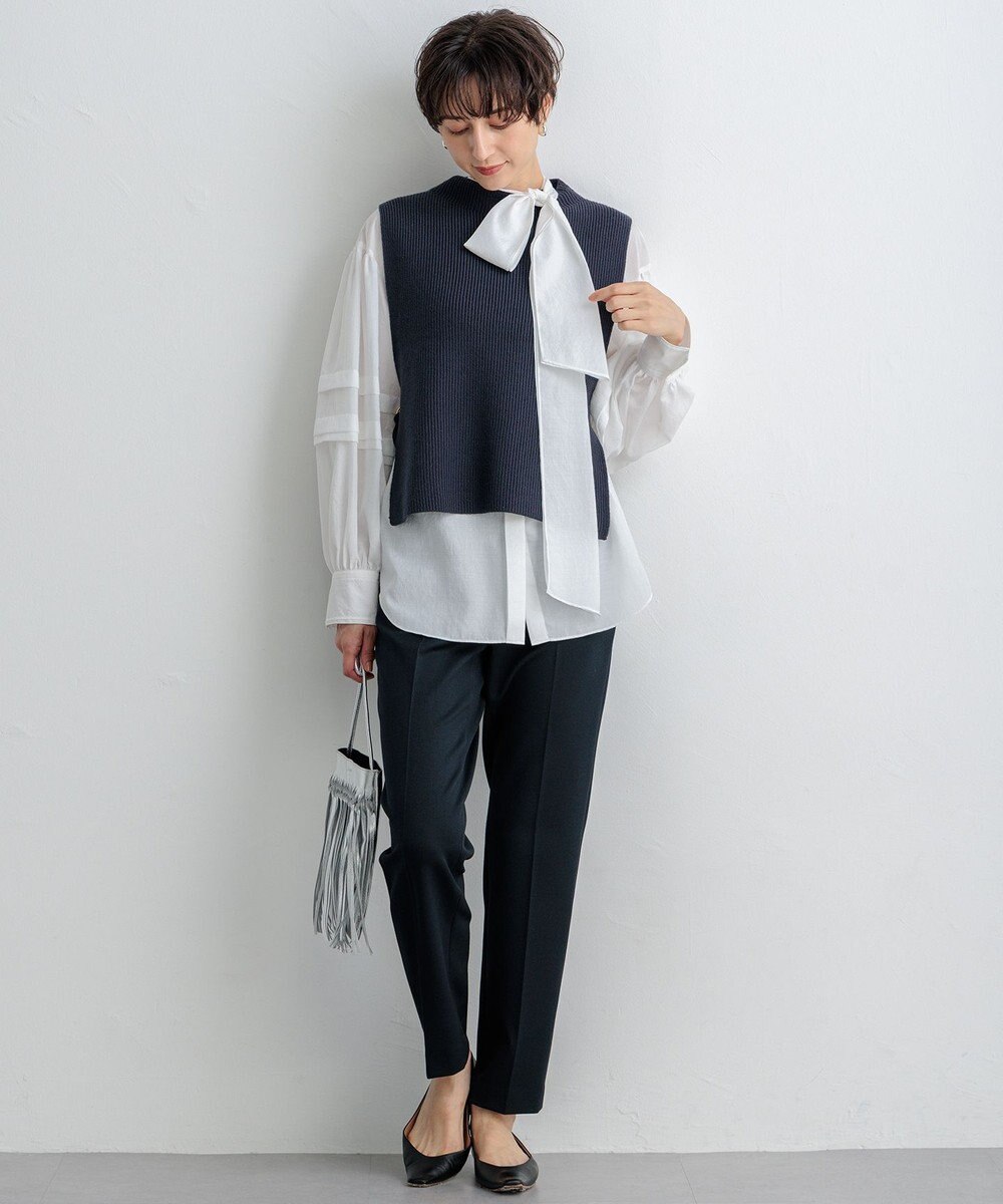 23区 S 【一部店舗限定/UVケア/接触冷感/撥水】ブライトタイプライター ボウタイ ブラウス 