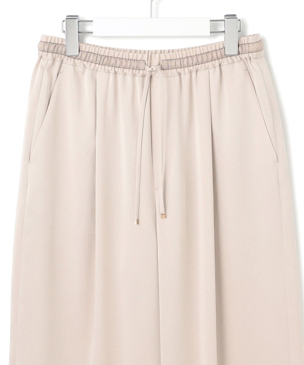 23区 【Oggi9月号掲載/撥水加工】スムースサテン タック ワイド パンツ 