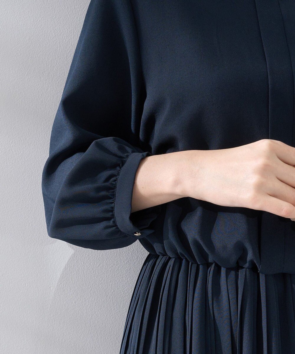 YECCA VECCA ジョーゼットプリーツワンピース 