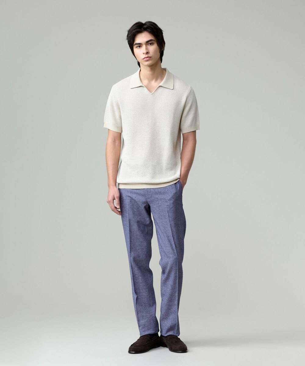 J.PRESS MEN 【ウォッシャブル可】コンフォートストレッチリネン スラックス 