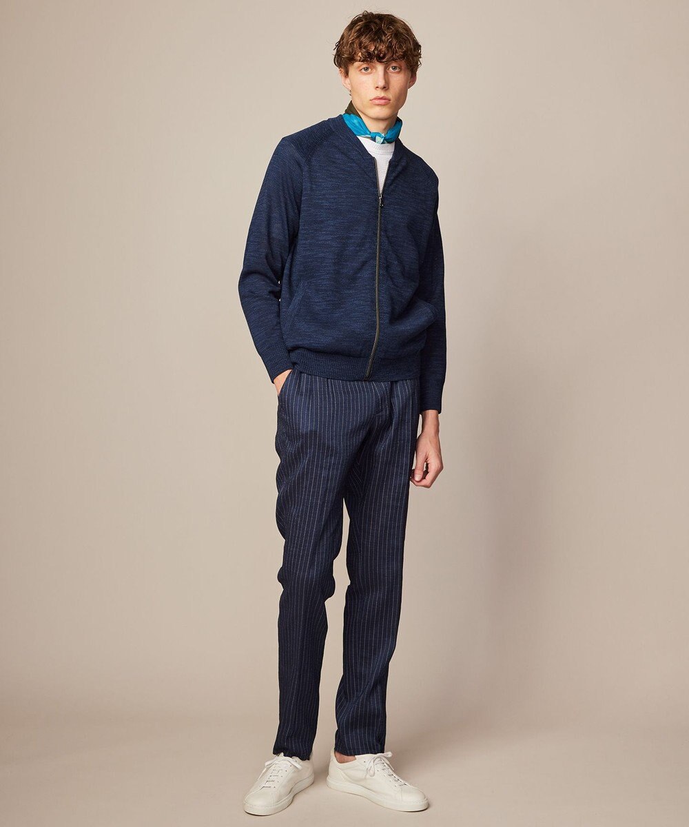 JOSEPH ABBOUD 【イタリア糸使用/清涼感/軽い/洗える】スラブギマニット ジップ ジャケット 