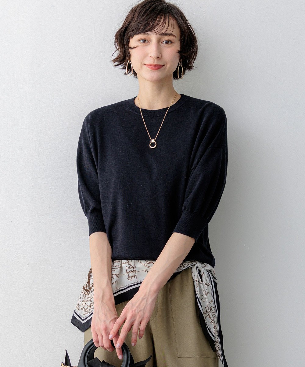 23区 【見上愛さん着用】キュプラコットン プルオーバー ニット 