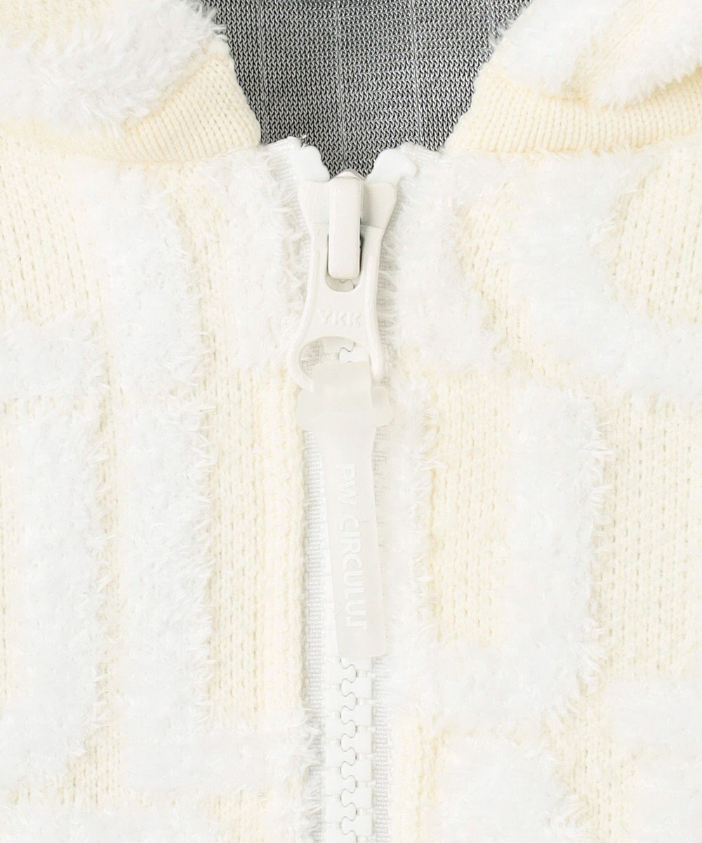 PW CIRCULUS 【WOMEN】【防風/蓄熱】総ロゴ ニット フーデッド ブルゾン 