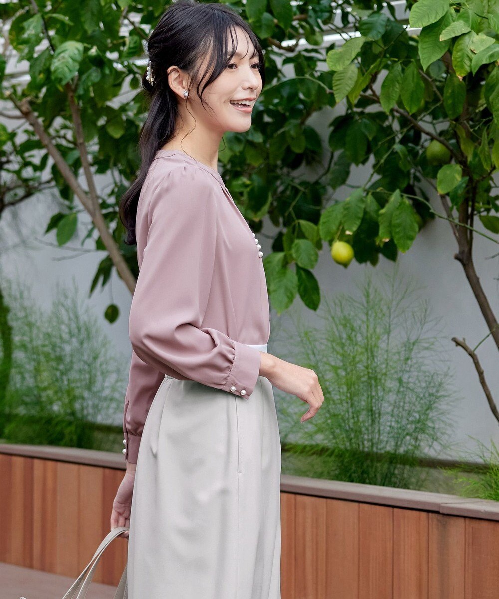 Tiaclasse 【洗える】スキッパー衿ボタンブラウス 