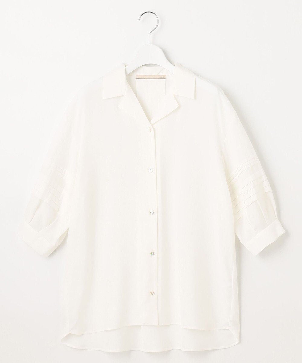 自由区 L 【洗える】ピンタックスリーブ ブラウス 