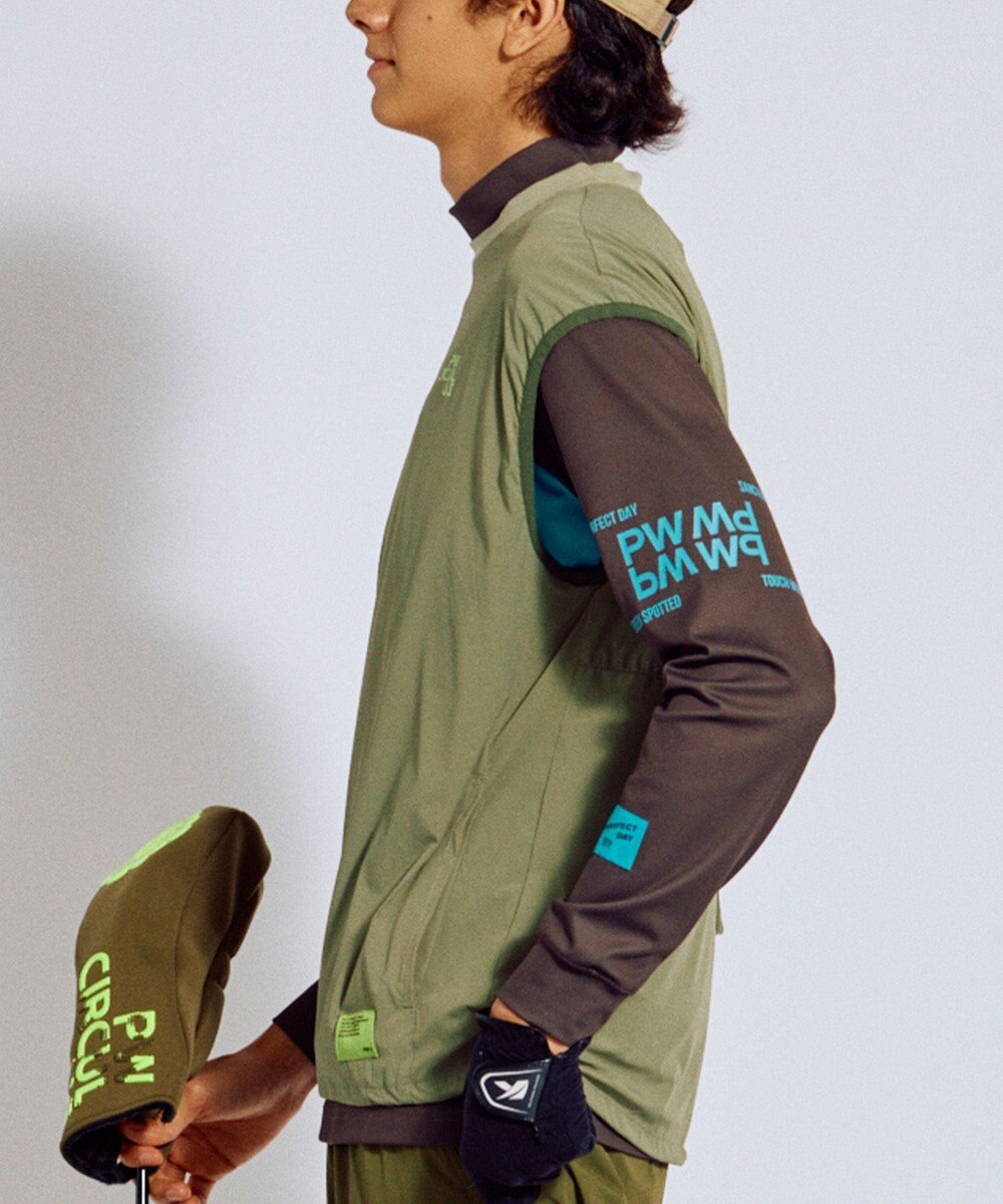 PW CIRCULUS 【撥水加工 / 小さくまとまる】【UNISEX】オーバーサイズ パッカブルベスト ゴルフウェア メンズ レディース 