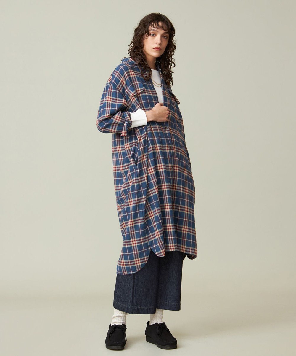 J.PRESS YORK STREET 【WOMEN】フランネル チェックシャツワンピース 
