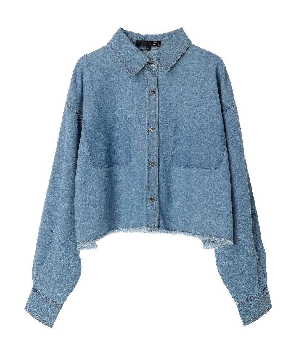 Green Parks ・ＳＵＧＡＲ　ＳＰＯＯＮ　クロップドデニムシャツ 