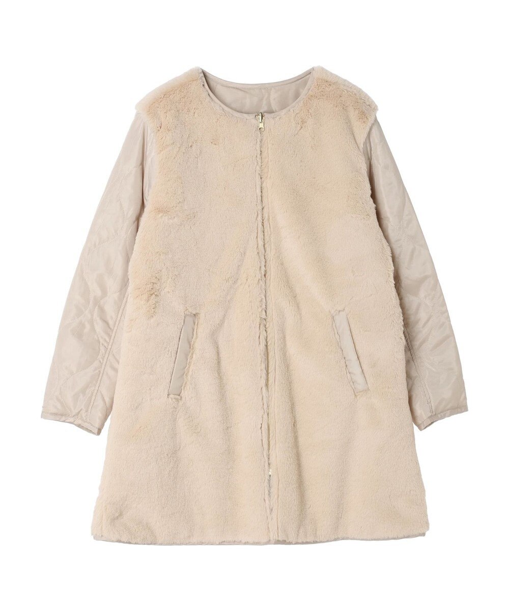 earth music&ecology ファー＆キルティングリバーシブルコート 