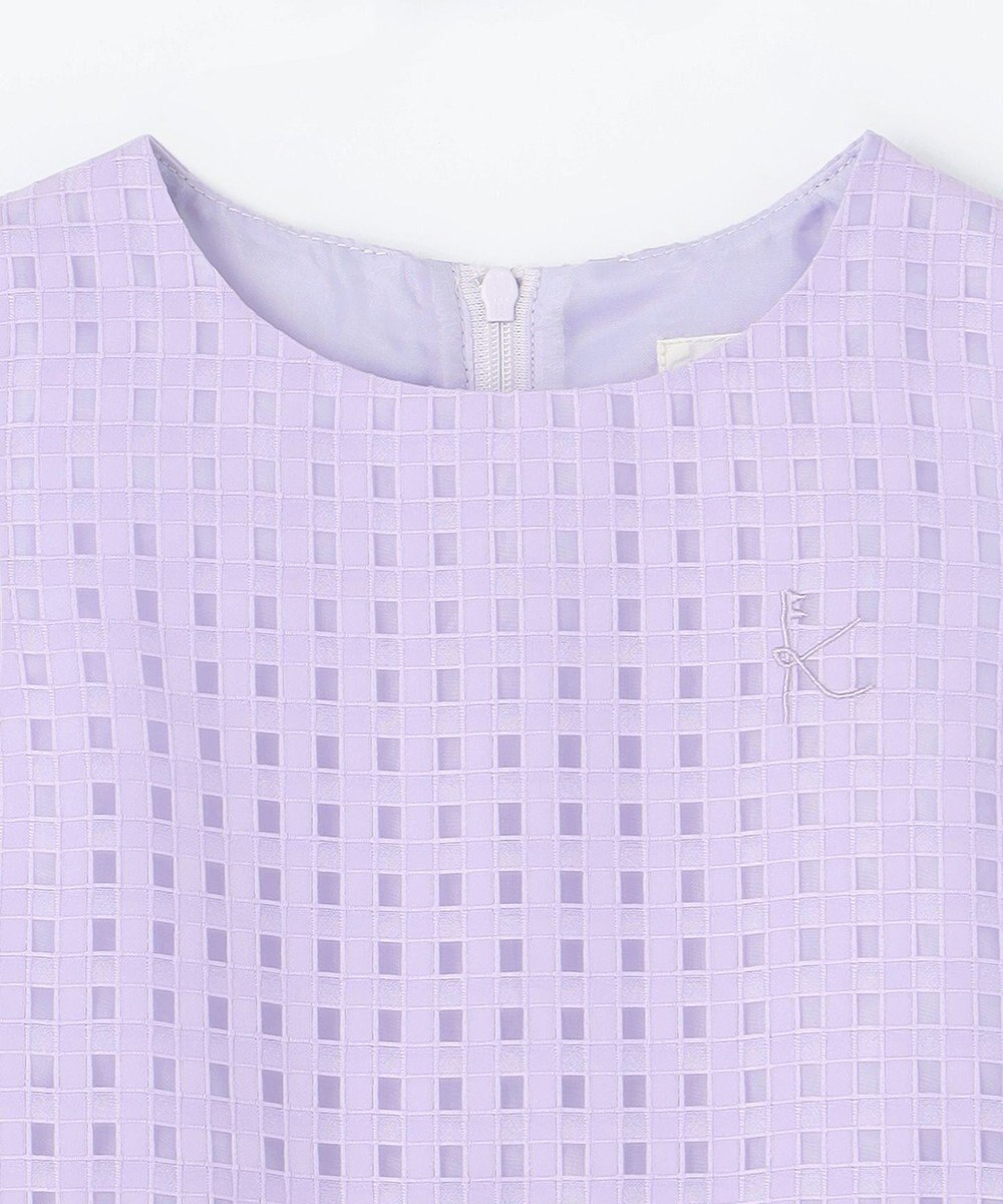 組曲 KIDS 【110-140㎝】シアーチェックバイカラー ワンピース 