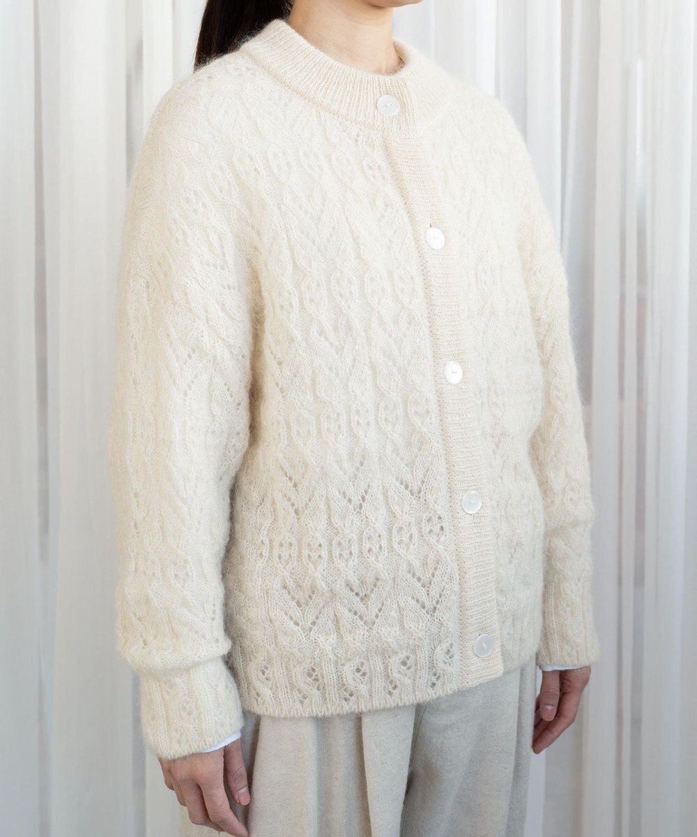 muuc アルパカモヘヤ模様編みカーディガン 