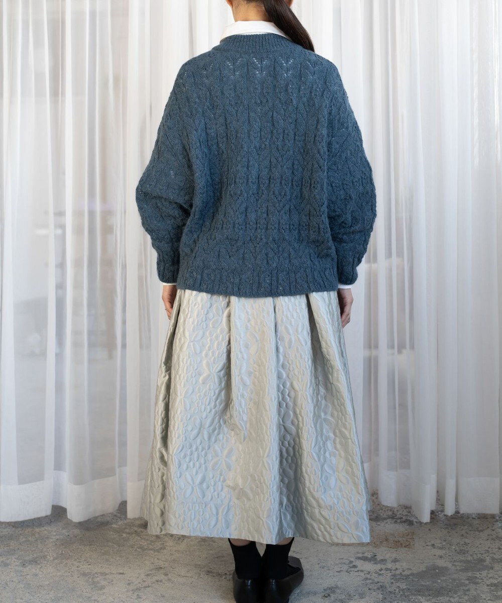 muuc アルパカモヘヤ模様編みカーディガン 