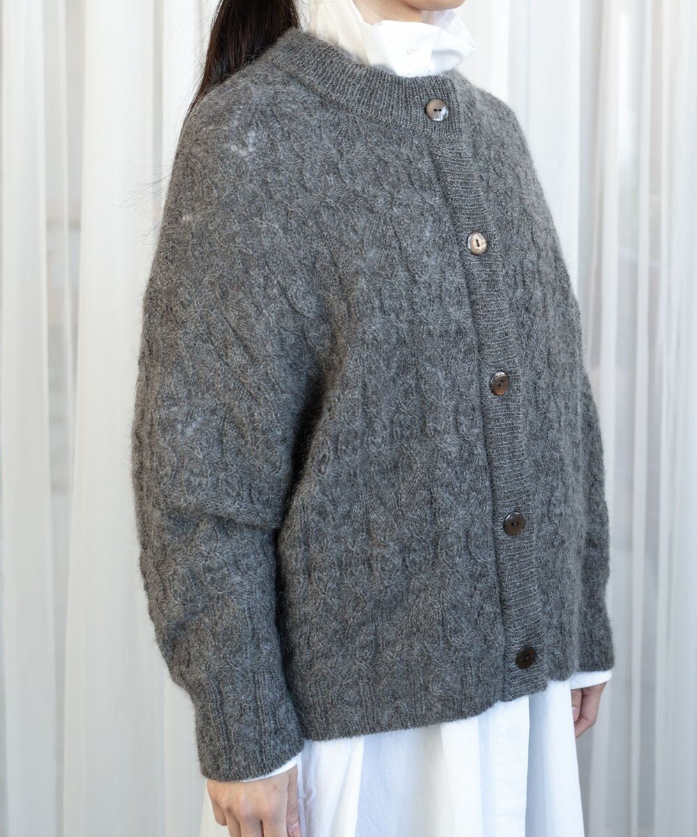 muuc アルパカモヘヤ模様編みカーディガン 