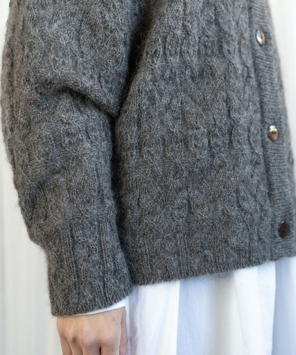 muuc アルパカモヘヤ模様編みカーディガン 