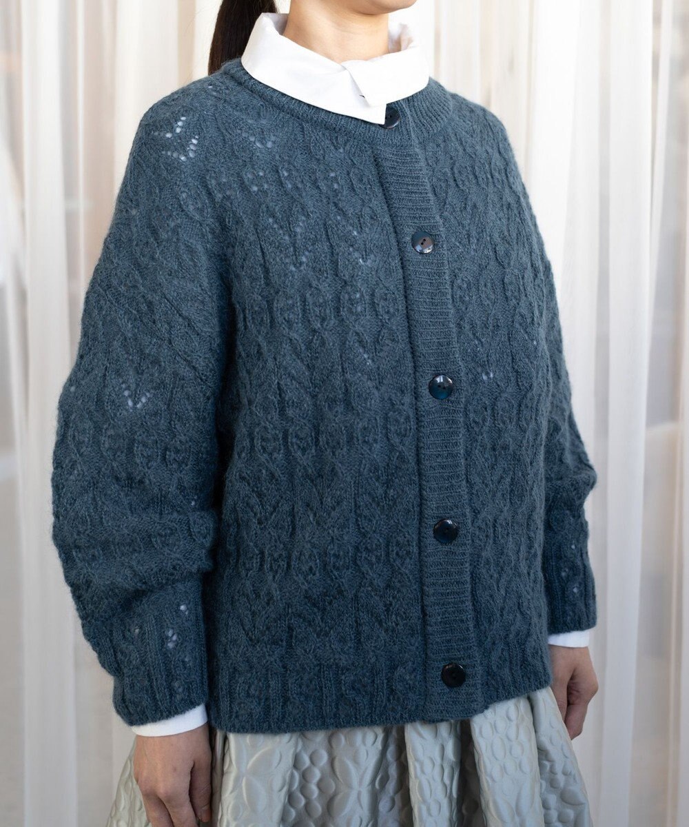 muuc アルパカモヘヤ模様編みカーディガン 