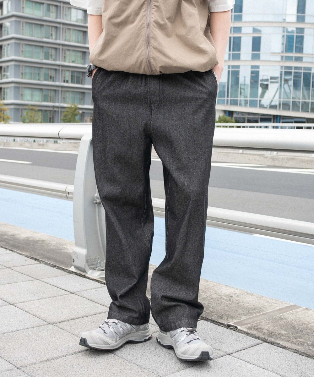 WEGO 【ウエストゴム/SMLサイズ展開】デニムイージーストレートパンツ2 