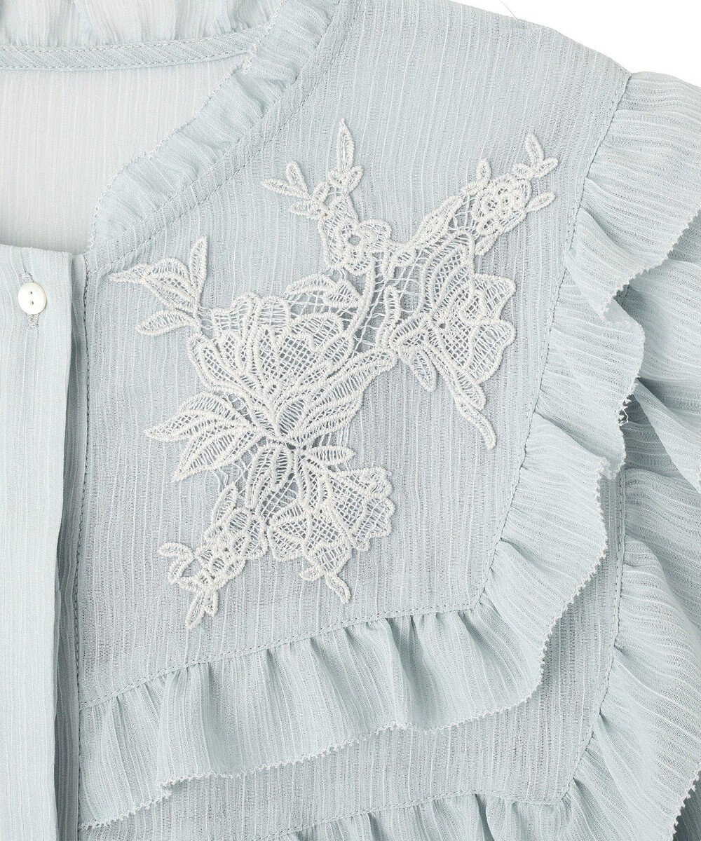 YECCA VECCA ラッフルレースブラウス 