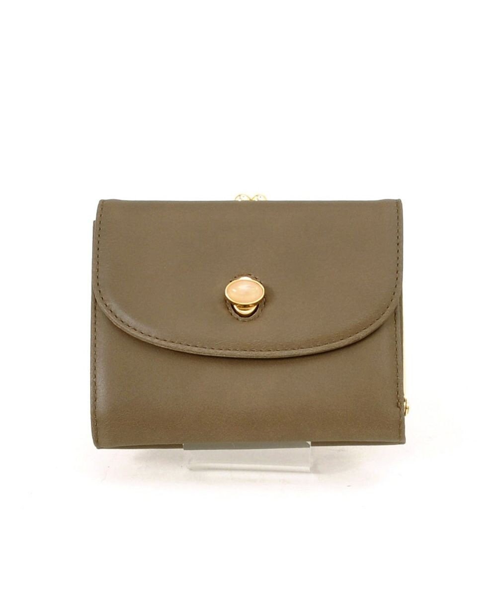 UNBILLION ペルケ perche ジェムストーンヒネリかぶせ二つ折り財布 