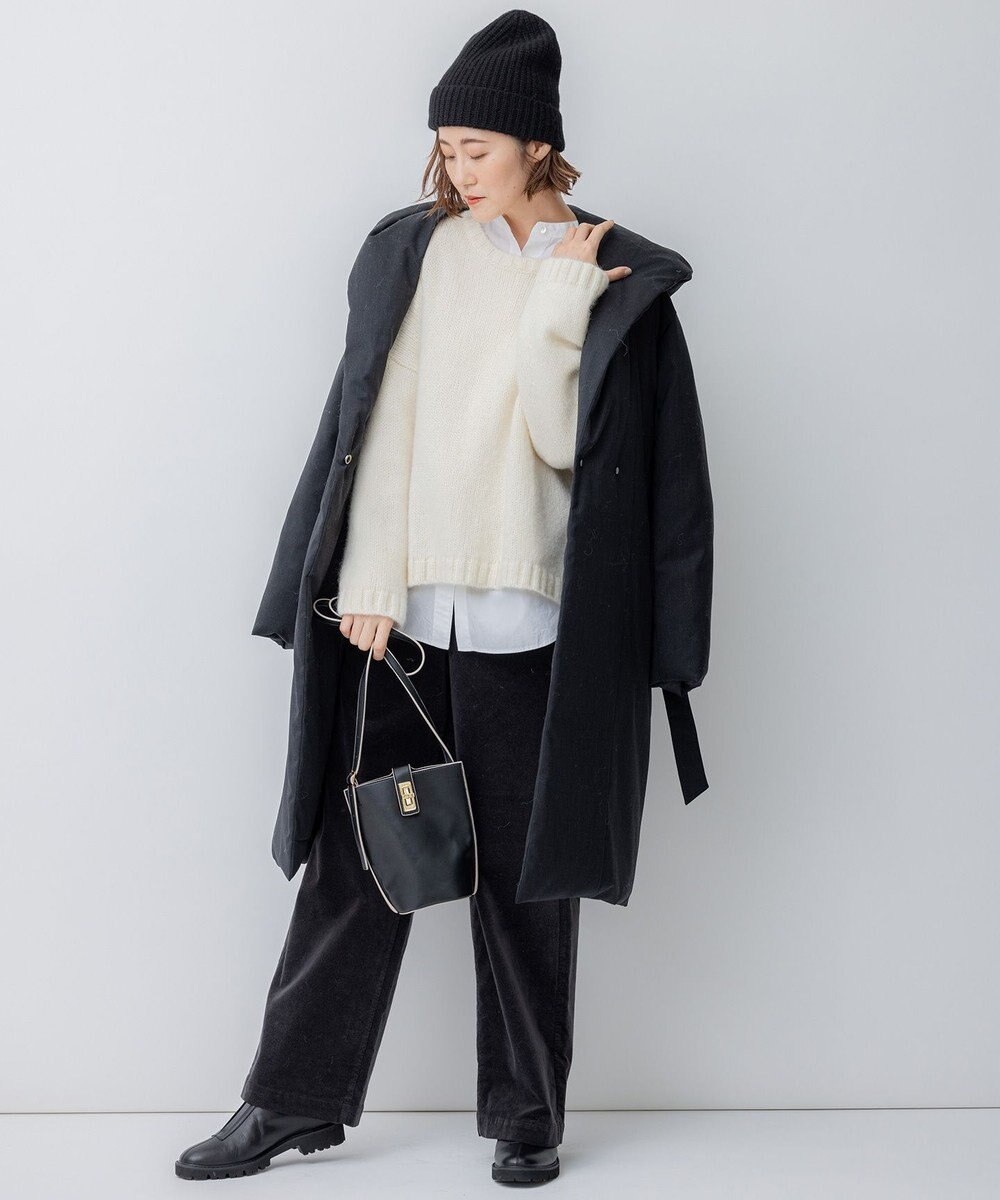 23区 S 【洗える】23区DENIM ベルベットストレッチ ワイドパンツ 