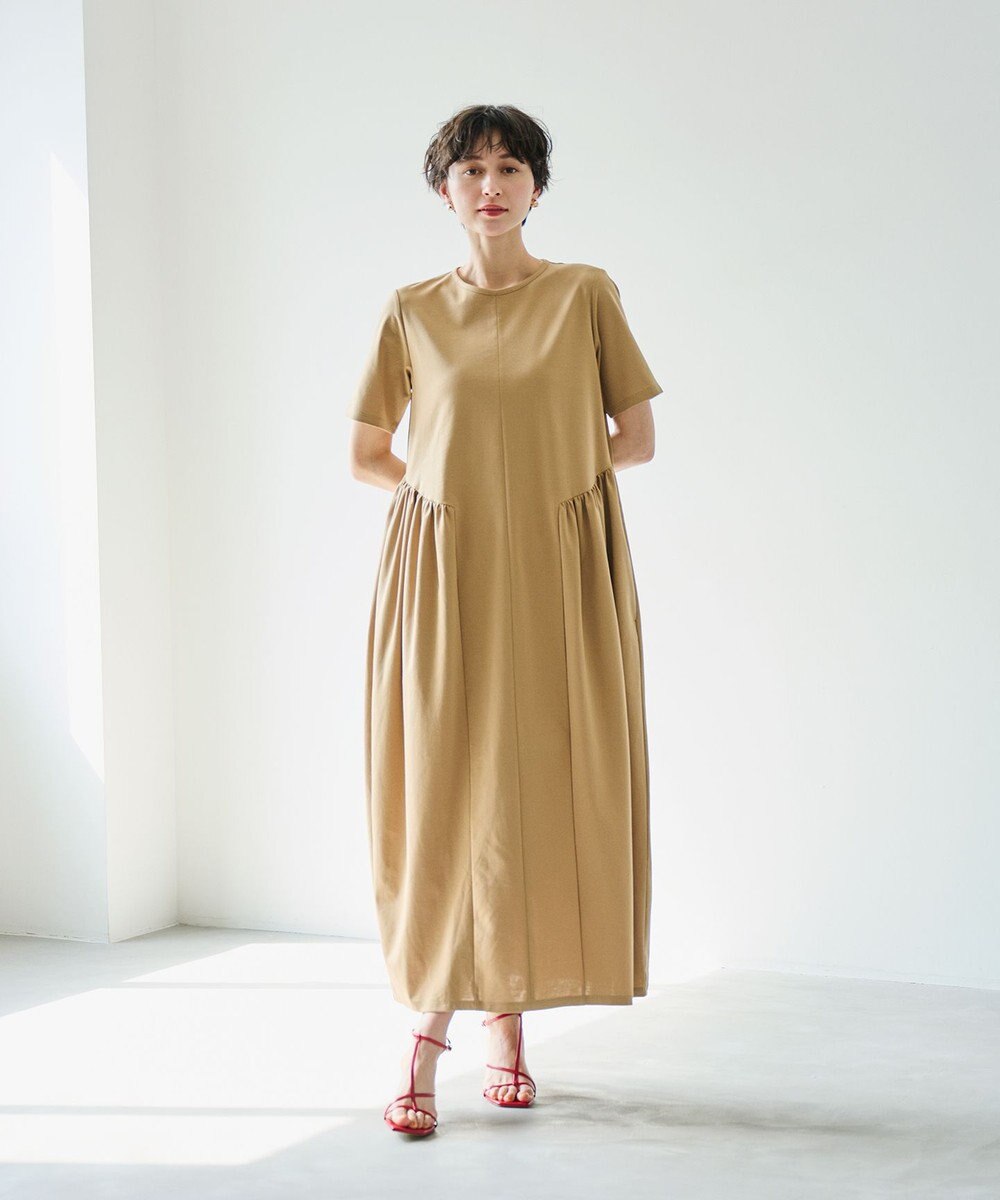 #Newans 【洗える】コクーンシルエットロングワンピース 