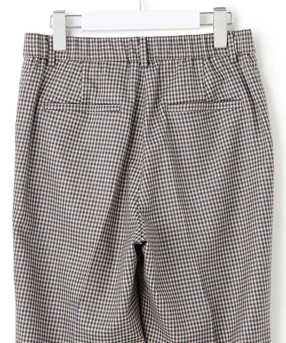 23区 ウールミルドストレッチチェック テーパードパンツ 