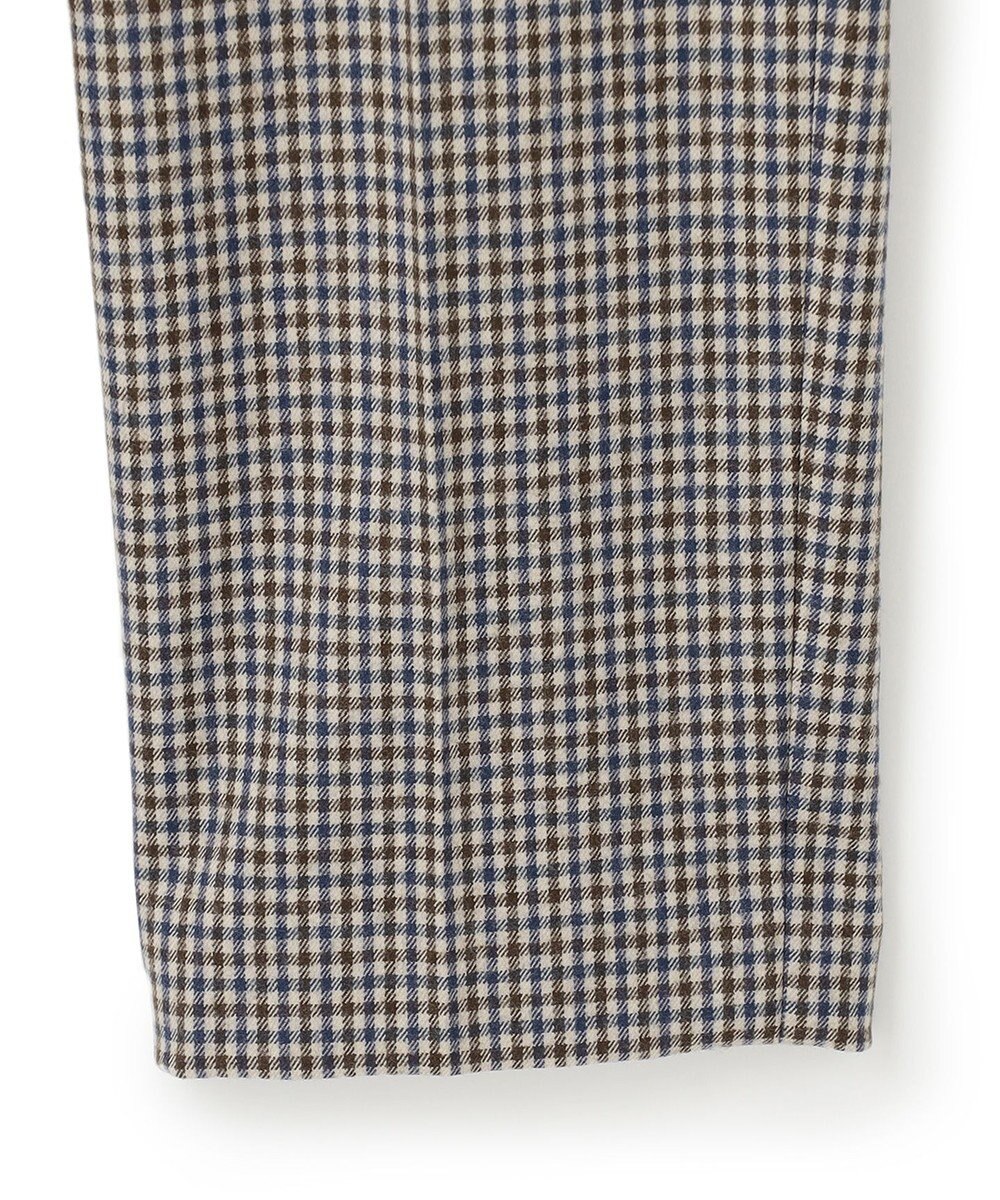 23区 ウールミルドストレッチチェック テーパードパンツ 