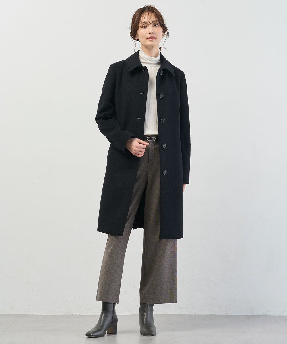 J.PRESS LADIES S ショートビーバー ロング丈 ステンカラー コート 