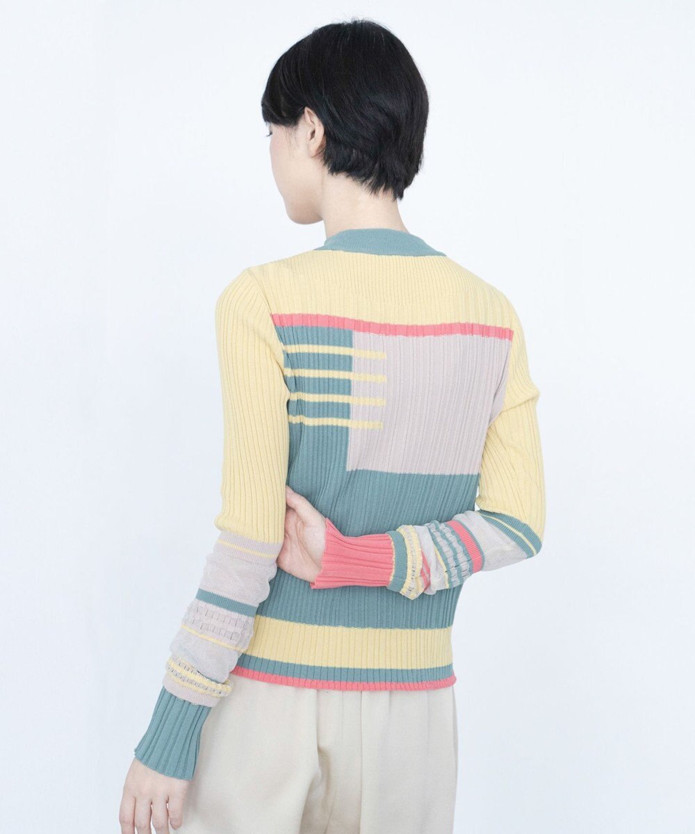 COQ CONCORD カラーブロックリブニット 